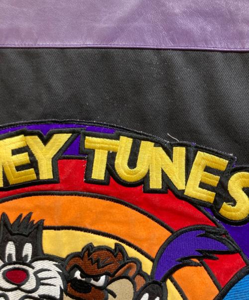 LOONEY TUNES（ルーニーチューンズ）LOONEY TUNES (ルーニーチューンズ) JEFF HAMILTON (ジェフハミルトン) 古着スタジャン ブラック サイズ:Mの古着・服飾アイテム