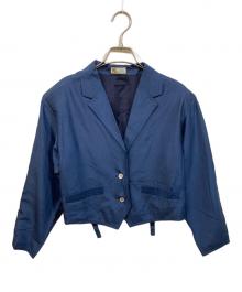 I.S. ISSEY SPORT（イッセイ スポーツ）の古着「ショートシルクテーラードジャケット」｜ネイビー