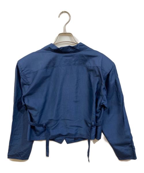 I.S. ISSEY SPORT（イッセイ スポーツ）I.S. ISSEY SPORT (イッセイ スポーツ) ショートシルクテーラードジャケット ネイビー サイズ:	SIZE 9の古着・服飾アイテム