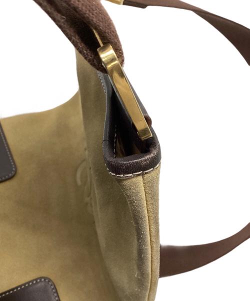 LOEWE（ロエベ）LOEWE (ロエベ) アナグラムスエードショルダーバッグ ベージュの古着・服飾アイテム