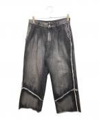 HAREハレ）の古着「コンバートフリンジデニムパンツ」｜ブラック