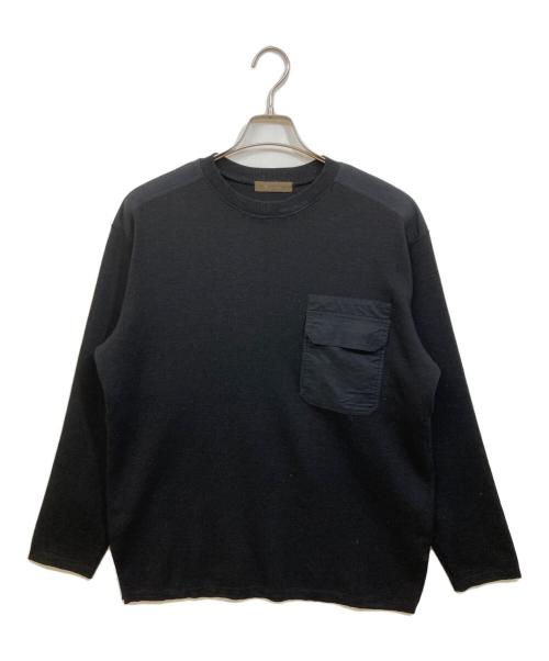 Y's for men（ワイズフォーメン）Y's for men (ワイズフォーメン) エルボーパッチミリタリーニット ブラック サイズ:サイズ表記なしの古着・服飾アイテム