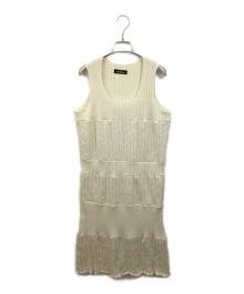 tricot COMME des GARCONS（トリココムデギャルソン）の古着「ノースリーブニットワンピース」｜アイボリー