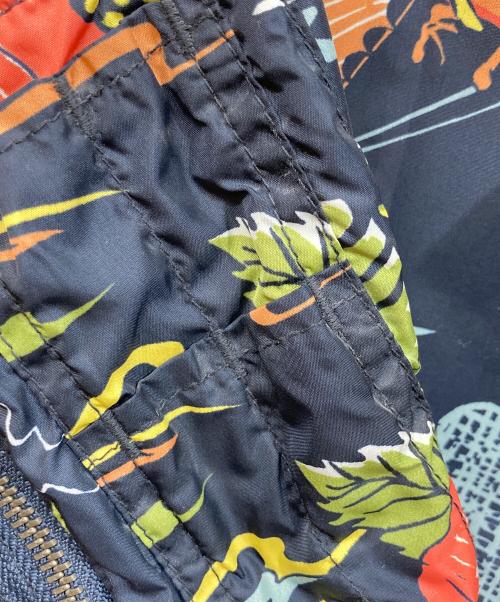 POLO RALPH LAUREN（ポロ・ラルフローレン）POLO RALPH LAUREN (ポロ・ラルフローレン) フラワーナイロンボンバージャケット ネイビー サイズ:Lの古着・服飾アイテム