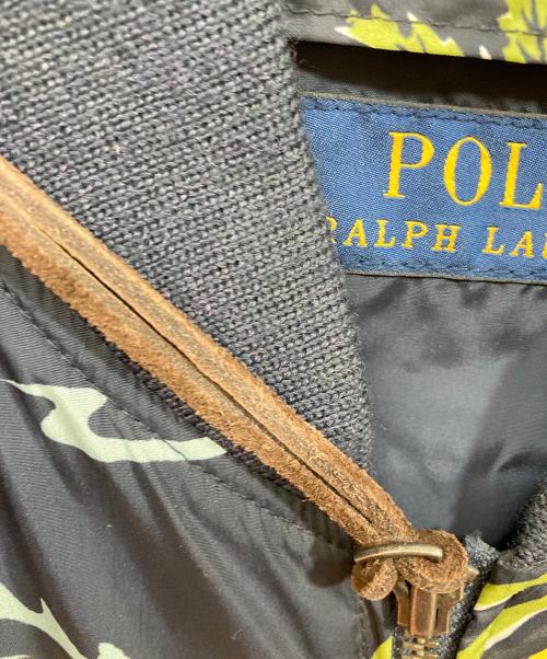 POLO RALPH LAUREN（ポロ・ラルフローレン）POLO RALPH LAUREN (ポロ・ラルフローレン) フラワーナイロンボンバージャケット ネイビー サイズ:Lの古着・服飾アイテム