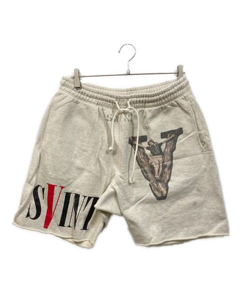 SAINT MICHAEL（セントマイケル）SAINT MICHAEL (セントマイケル) VLONE (ヴィーロン) SWEAT SHORTS アイボリー サイズ:Lの古着・服飾アイテム