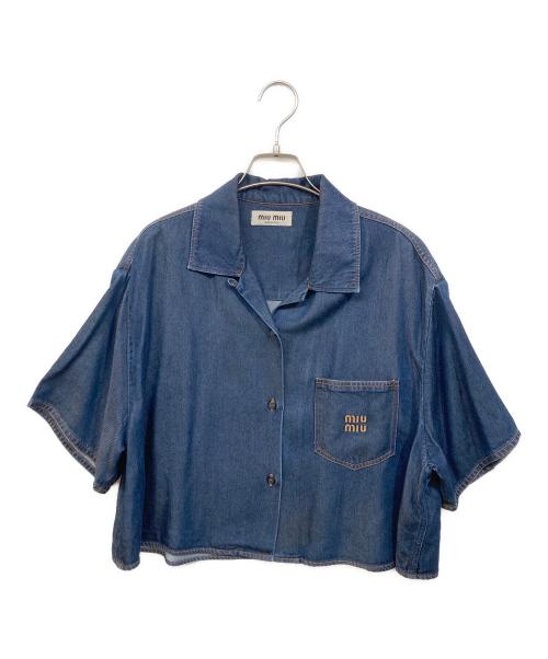 MIU MIU（ミュウミュウ）MIU MIU (ミュウミュウ) デニムショートシャツ インディゴ サイズ:36の古着・服飾アイテム