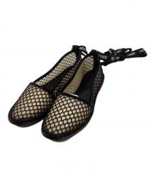 Christian Dior（クリスチャン ディオール）の古着「リボンストラップフラットシューズ」｜ブラック