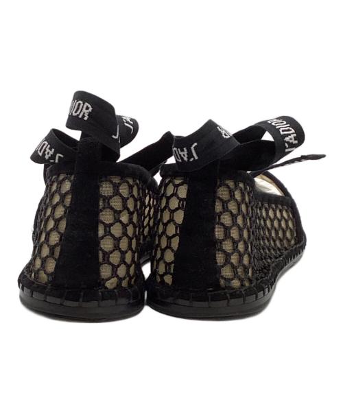 Christian Dior（クリスチャン ディオール）Christian Dior (クリスチャン ディオール) リボンストラップフラットシューズ ブラック サイズ:SIZE 37の古着・服飾アイテム