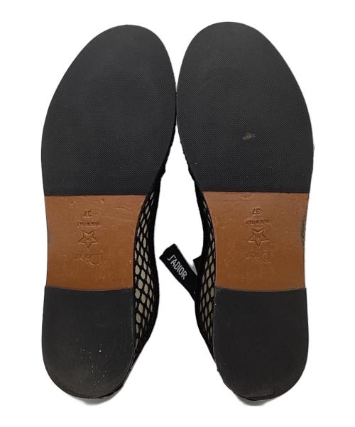 Christian Dior（クリスチャン ディオール）Christian Dior (クリスチャン ディオール) リボンストラップフラットシューズ ブラック サイズ:SIZE 37の古着・服飾アイテム
