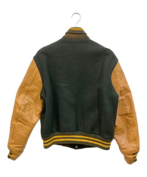 Golden Bear（ゴールデンベア）Golden Bear (ゴールデンベア) スタジャン グリーン×ブラウン サイズ:Lの古着・服飾アイテム