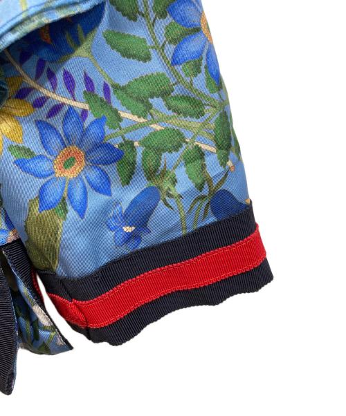 GUCCI（グッチ）GUCCI (グッチ) フローラルシルクリボンジャケット ブルー サイズ:36の古着・服飾アイテム