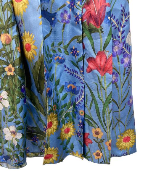 GUCCI（グッチ）GUCCI (グッチ) フローラルシルクスカート ブルー サイズ:36の古着・服飾アイテム
