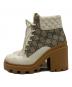 GUCCI (グッチ) GGスプリーム アンクル ブーツ ホワイト×ベージュ サイズ:SIZE 36 1/2：20000円