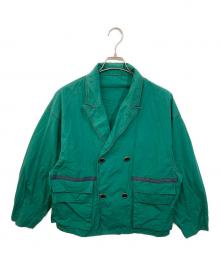 TOMORROW LAND（トゥモローランド）の古着「コットン 4Bダブルブレストジャケット」｜グリーン
