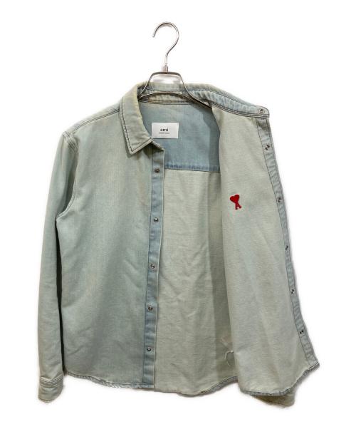 AMI PARIS（アミ パリス）AMI PARIS (アミ パリス) デニムシャツ ブルー サイズ:SIZE Sの古着・服飾アイテム