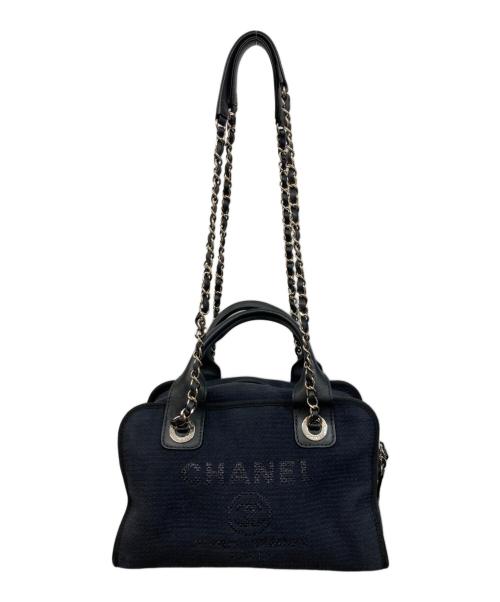 CHANEL（シャネル）CHANEL (シャネル) ドーヴィルボーリングバッグ ブラックの古着・服飾アイテム