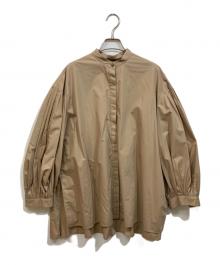 LE PHIL（ル フィル）の古着「ライトタイプライターギャザーブラウス」｜ベージュ