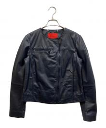 MAX&Co.（マックスアンドコー）の古着「ラムレザージャケット」｜ネイビー