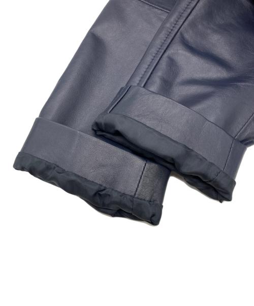 MAX&Co.（マックスアンドコー）MAX&Co. (マックスアンドコー) ラムレザージャケット ネイビー サイズ:	SIZE 40の古着・服飾アイテム