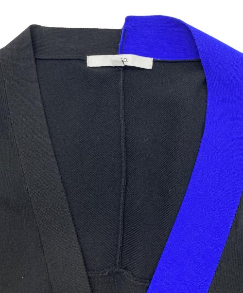 UN3D.（アンスリード）UN3D. (アンスリード) バイカラーオーバーカーディガン ブラック サイズ:SIZE Freeの古着・服飾アイテム