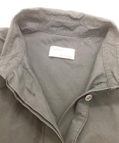 styling/ kei shirahata（スタイリング / ケイ シラハタ）styling/ kei shirahata (スタイリング / ケイ シラハタ) コーデュラ混シャツワンピース ブラック サイズ:SIZE 1の古着・服飾アイテム