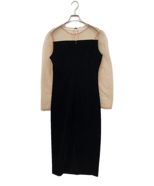 LeJa（レジャ）LeJa (レジャ) 2WAYリボンビスチェドットストーンベロアIラインドレス ブラック サイズ:SIZE Mの古着・服飾アイテム