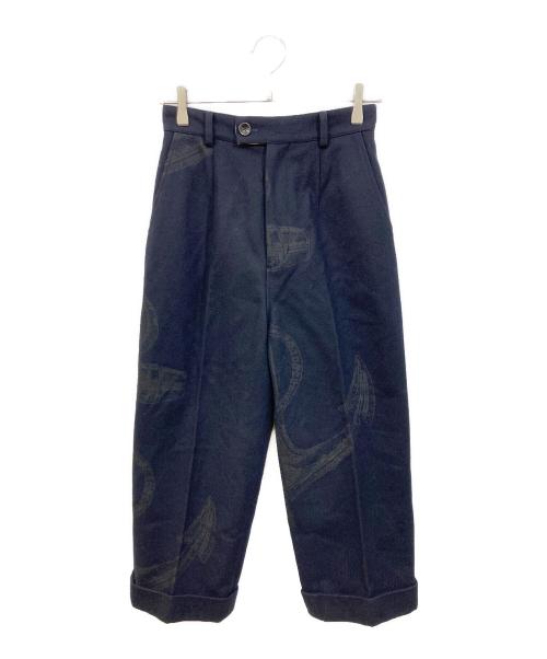 BEARDSLEY（ビアズリー）BEARDSLEY (ビアズリー) ウールパンツ ネイビー サイズ:SIZE FREEの古着・服飾アイテム