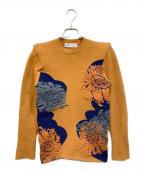 TOGA ARCHIVESトーガアーカイブス）の古着「Lame jacquard knit top」｜オレンジ