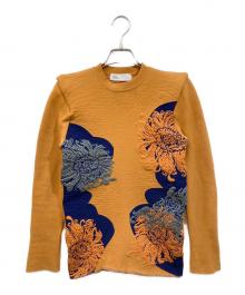 TOGA ARCHIVES（トーガアーカイブス）の古着「Lame jacquard knit top」｜オレンジ