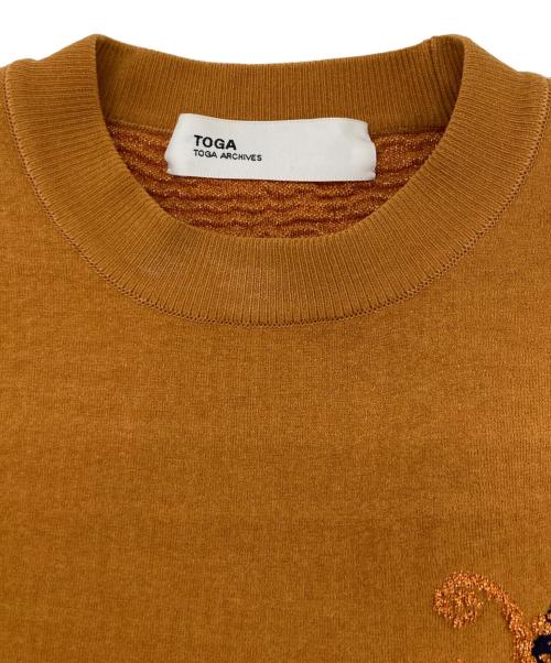 TOGA ARCHIVES（トーガアーカイブス）TOGA ARCHIVES (トーガアーカイブス) Lame jacquard knit top オレンジ サイズ:36の古着・服飾アイテム