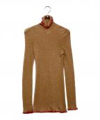 CELINEセリーヌ）の古着「タートルネックカットソー」｜ゴールド