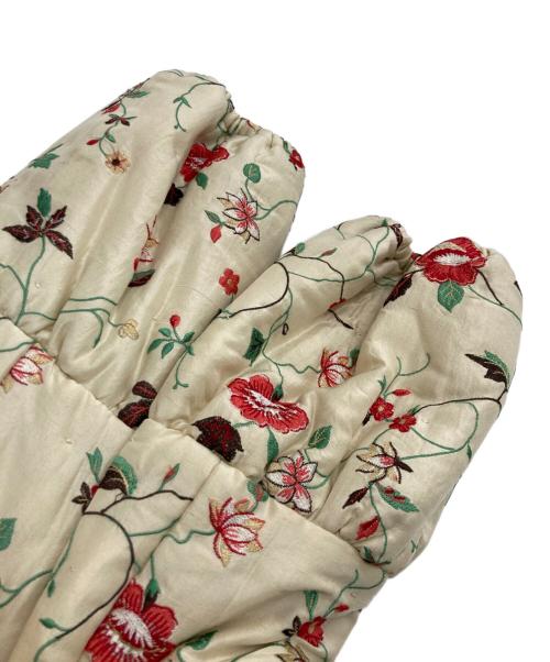 NOKO OHNO（ノコ オーノ）NOKO OHNO (ノコ オーノ) フラワー刺繍シルクコート ベージュ サイズ:40の古着・服飾アイテム