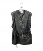 Ameriアメリ）の古着「フェイクレザーベスト」｜ブラック
