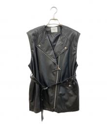 Ameri（アメリ）の古着「フェイクレザーベスト」｜ブラック
