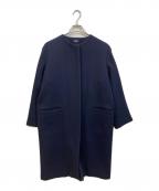YLEVEイレーヴ）の古着「メルトンウールノーカラーコート」｜ネイビー
