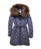 TATRASタトラス）の古着「キルティングラクーンファー付きロングダウンコート」｜ネイビー