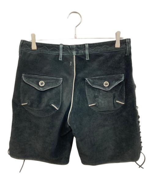 SASQUATCHfabrix.（サスクワッチファブリックス）SASQUATCHfabrix. (サスクワッチファブリックス) スウェードレザーハーフパンツ ブラック サイズ:Ｍの古着・服飾アイテム