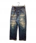 TALKING ABOUT THE ABSTRACTIONトーキング アバウト ジ アブストラクション）の古着「デニム転写スウェットパンツ」｜インディゴ