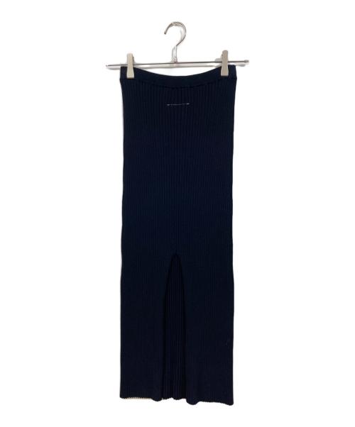 MM6 Maison Margiela（エムエムシックスメゾンマルジェラ）MM6 Maison Margiela (エムエムシックスメゾンマルジェラ) リブロングスカート ネイビー サイズ:	SIZE XSの古着・服飾アイテム