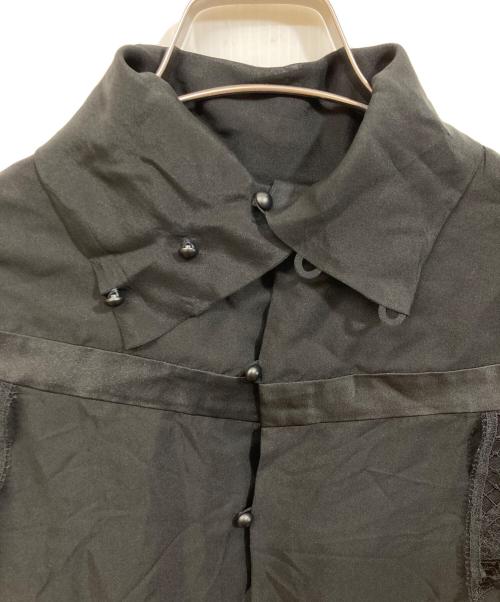 Christian Dior（クリスチャン ディオール）Christian Dior (クリスチャン ディオール) シルクフリルブラウス ブラック サイズ:Mの古着・服飾アイテム