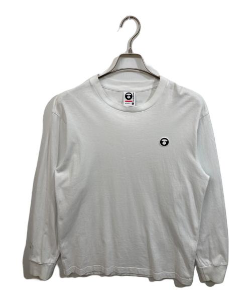 A BATHING APE（アベイシングエイプ）A BATHING APE (アベイシングエイプ) AAPE NOW LONG SLEEVE TEE ホワイト サイズ:	SIZE Lの古着・服飾アイテム