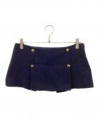 MIU MIUミュウミュウ）の古着「TWEED WOOL MINISKIRT」｜ネイビー