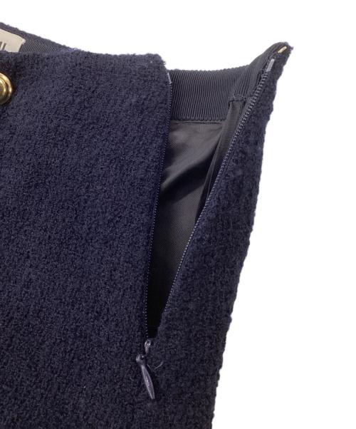 MIU MIU（ミュウミュウ）MIU MIU (ミュウミュウ) TWEED WOOL MINISKIRT ネイビー サイズ:38の古着・服飾アイテム