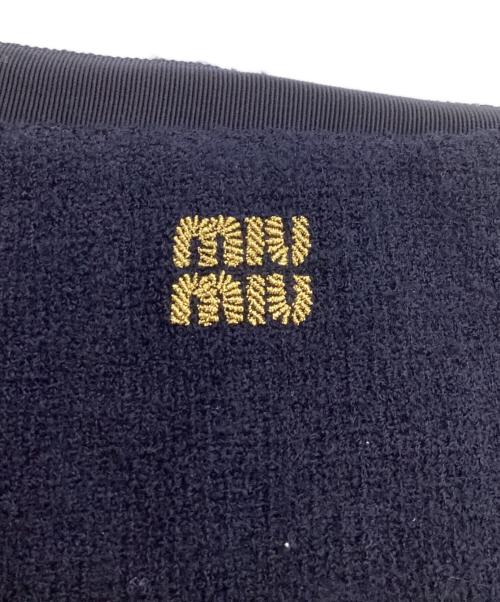 MIU MIU（ミュウミュウ）MIU MIU (ミュウミュウ) TWEED WOOL MINISKIRT ネイビー サイズ:38の古着・服飾アイテム