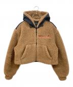 PRADA SPORTSプラダスポーツ）の古着「ダブルフリースショートジャケット」｜ブラウン