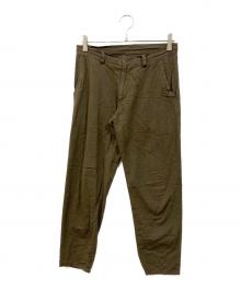 Y's（ワイズ）の古着「COTTON FLAX POPLIN SLIM PANTS」｜カーキ