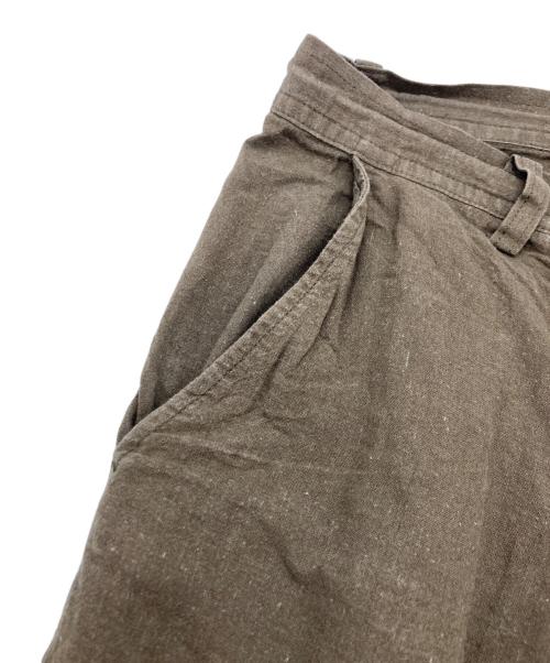 Y's（ワイズ）Y's (ワイズ) COTTON FLAX POPLIN SLIM PANTS カーキ サイズ:1の古着・服飾アイテム