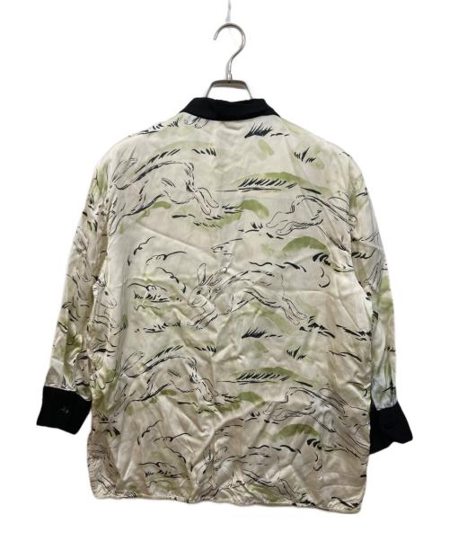 JIL SANDER（ジルサンダー）JIL SANDER (ジルサンダー) ラビット総柄ラペル切替シャツ ベージュ サイズ:40の古着・服飾アイテム