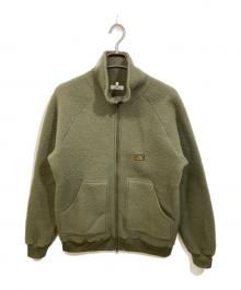 BURGUS PLUS（バーガスプラス）の古着「ウール ジップジャケット」｜オリーブ